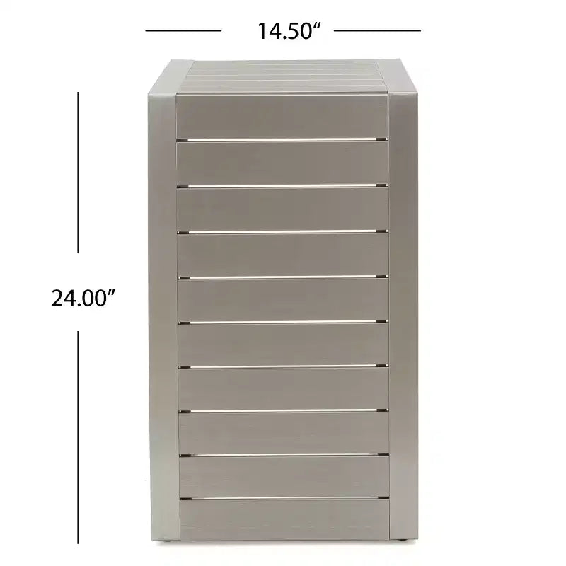 MAYEERTY Table d'appoint moderne en aluminium avec rangement Argent