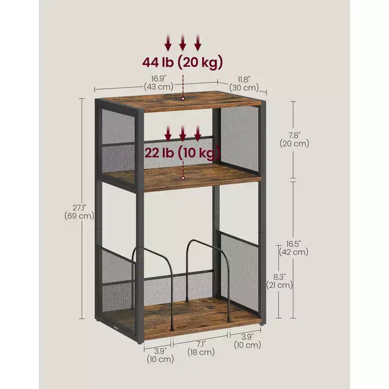 Meuble de rangement pour platine vinyle à 3 niveaux et table d'appoint – Peut contenir jusqu'à 100 disques vinyles, idéal pour le salon et la chambre
