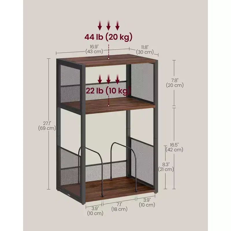 Meuble de rangement pour platine vinyle à 3 niveaux et table d'appoint – Peut contenir jusqu'à 100 disques vinyles, idéal pour le salon et la chambre
