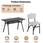 Ensemble Table à Manger WhizMax pour 4, Table de Cuisine Rectangulaire avec 4 Chaises en Boucle, Table à Manger avec Rangement