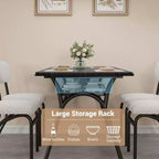 Ensemble Table à Manger WhizMax pour 4, Table de Cuisine Rectangulaire avec 4 Chaises en Boucle, Table à Manger avec Rangement