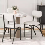 Ensemble Table à Manger WhizMax pour 4, Table de Cuisine Rectangulaire avec 4 Chaises en Boucle, Table à Manger avec Rangement