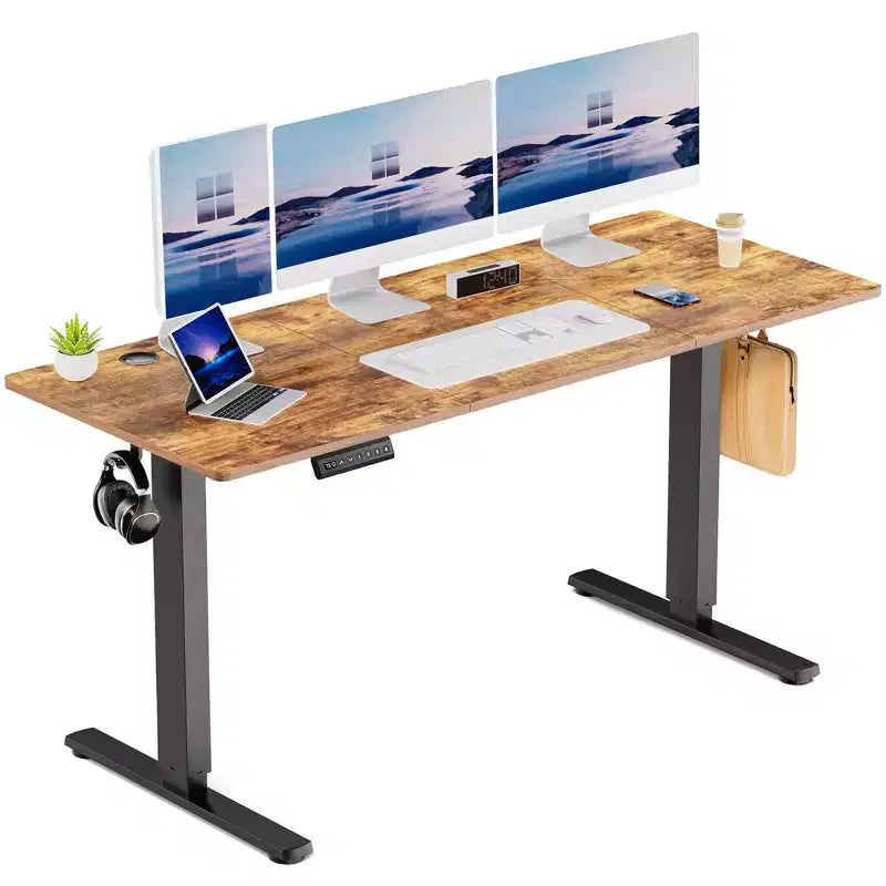 Bureau debout électrique JIONJOY 63 - Conception en trois panneaux, poste de travail réglable en hauteur avec préréglages de mémoire, moteur silencieux