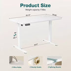 Bureau ergonomique réglable en hauteur avec support en T en métal Postes de travail informatiques modernes