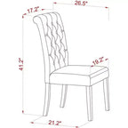 Ensemble table de cuisine 7 pièces HomeStock, chaises Parson en lin blanc