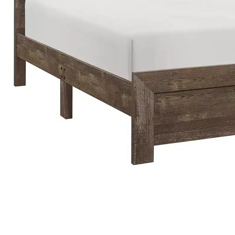 Lit à panneaux complet GDFStudio Geoffrey rustique marron en bois