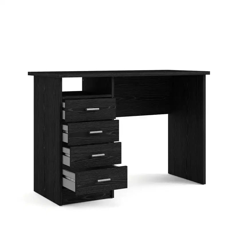 Tvilum, Bureau 4 tiroirs Bois veiné noir