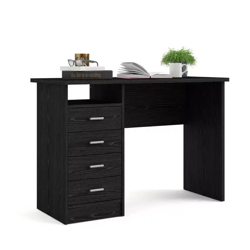 Tvilum, Bureau 4 tiroirs Bois veiné noir