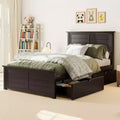 AMERLIFE Bed Frame with Headboard, Platform Beds with 4 Storage Drawers