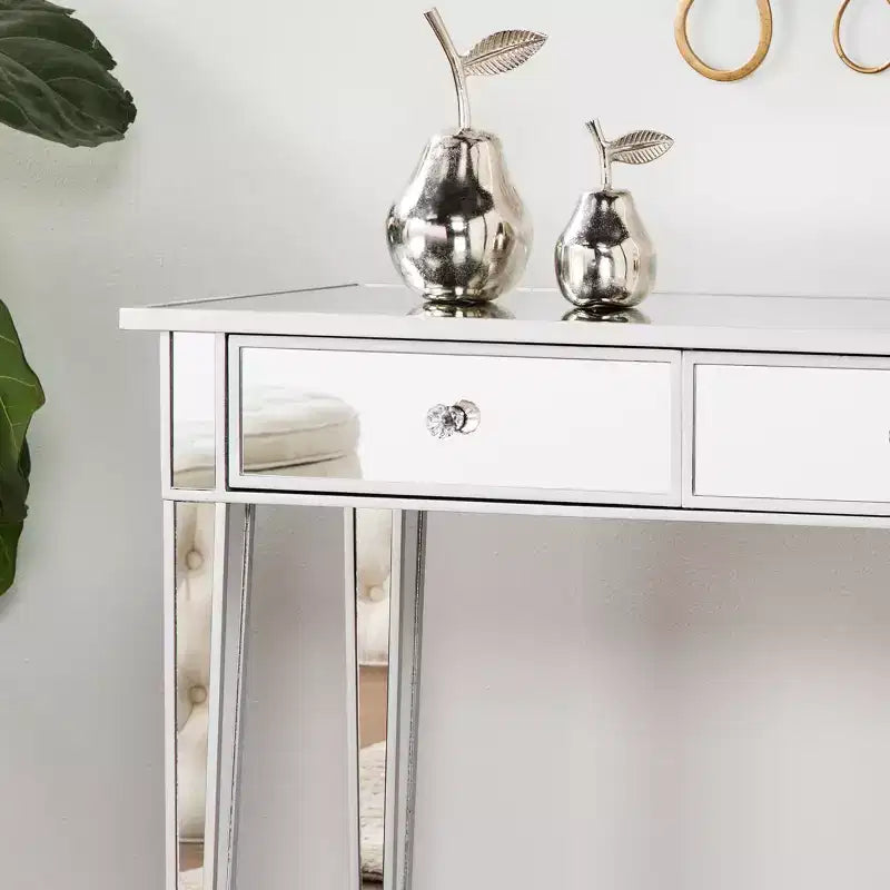Console à 2 tiroirs Mirage Mirrored - Argent - SEI