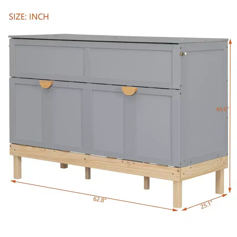 Lit escamotable grand lit (Queen Size) Whisen, peu encombrant, construction durable, installation simple avec quincaillerie incluse