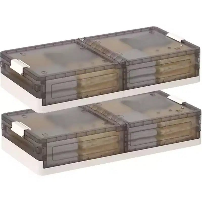 Acekool Under Bed Storage Containers with Wheels, Stackable Storage Bins with Lids, Pull-Out Organizer for Bedroom, Dorm, Closet, 2 Pack