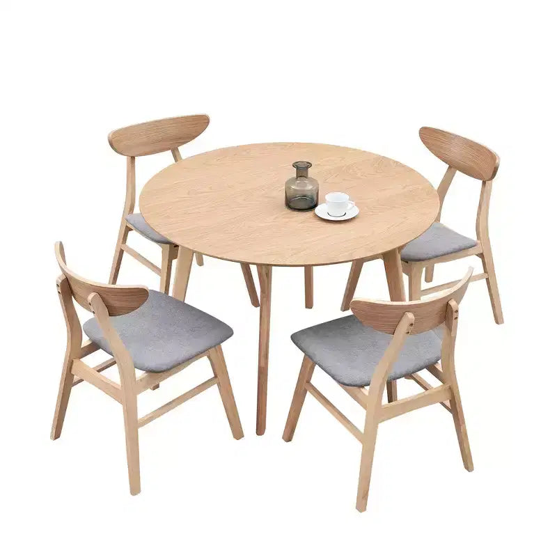 Okak 42 Table de salle à manger ronde en bois, Table de cuisine, Table à manger pour 4 personnes pour salle à manger