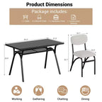 Ensemble de salle à manger hauteur comptoir pour 4 - Table rectangulaire compacte avec rangement et chaises en velours