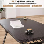 Ensemble de salle à manger hauteur comptoir pour 4 - Table rectangulaire compacte avec rangement et chaises en velours