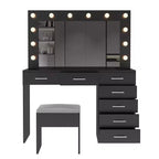 Coiffeuse noire avec tabouret