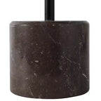 Table d'appoint avec plateau rond en marbre et base décorative - Pièce d'appoint moderne pour les petits espaces, la décoration de pièces et la décoration intérieure - 21, Noir et Marron