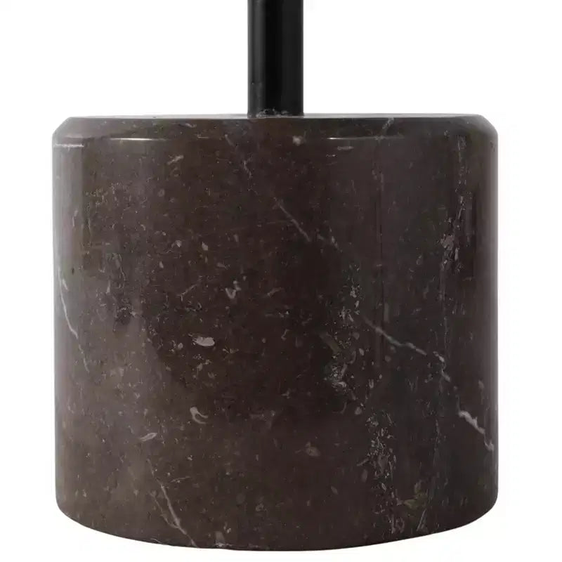 Table d'appoint avec plateau rond en marbre et base décorative - Pièce d'appoint moderne pour les petits espaces, la décoration de pièces et la décoration intérieure - 21, Noir et Marron