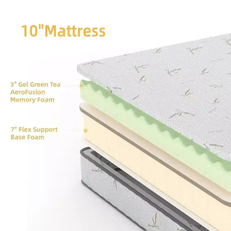 Matelas SUGIFT en mousse à mémoire de forme 10 pouces, fermeté moyenne, matelas rafraîchissant