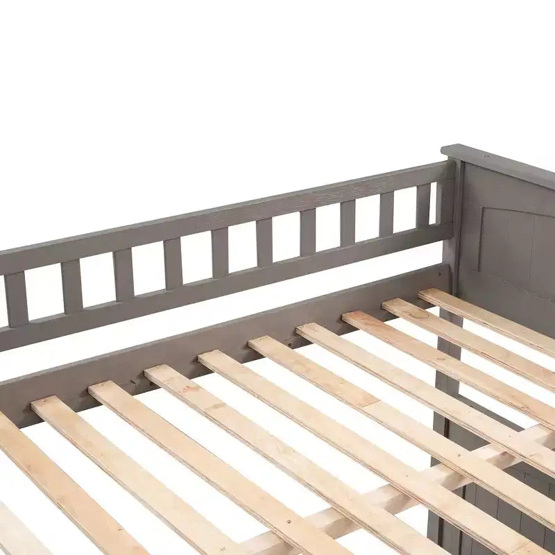 Lit superposé double sur double avec tiroir-lit, cadre de lit superposé en bois double pour enfants et adolescents