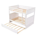 Lit superposé double sur double avec tiroir-lit, cadre de lit superposé en bois double pour enfants et adolescents