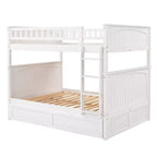 Lit superposé double sur double avec tiroir-lit, cadre de lit superposé en bois double pour enfants et adolescents