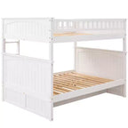 Lit superposé double sur double avec tiroir-lit, cadre de lit superposé en bois double pour enfants et adolescents