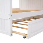 Lit superposé double sur double avec tiroir-lit, cadre de lit superposé en bois double pour enfants et adolescents