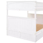 Lit superposé double sur double avec tiroir-lit, cadre de lit superposé en bois double pour enfants et adolescents