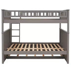 Lit superposé double sur double avec tiroir-lit, cadre de lit superposé en bois double pour enfants et adolescents