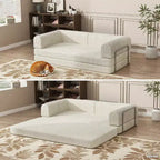 Convertible Sleeper Sofa Bed, Sleeper Sofa Corduroy Fabric High-Density Sponge, Modular Sofa Bed for Living Room Lounge Studio
