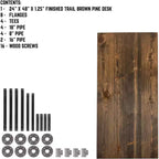 Bureau de travail en bois massif brun RESTORE de Pipe Decor