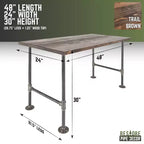 Bureau de travail en bois massif brun RESTORE de Pipe Decor
