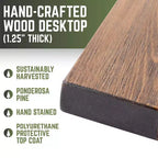 Bureau de travail en bois massif brun RESTORE de Pipe Decor