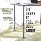 Bureau de travail en bois massif brun RESTORE de Pipe Decor