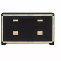 HomeStock 20.25 in.H Chip Board Horizontal Dressers with 4 - Drawers in Black