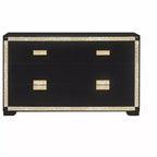 HomeStock 20.25 in.H Chip Board Horizontal Dressers with 4 - Drawers in Black