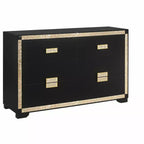 HomeStock Commode horizontale en panneaux de particules de 20,25 po de hauteur avec 4 tiroirs, noire