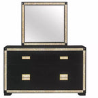 HomeStock Commode horizontale en panneaux de particules de 20,25 po de hauteur avec 4 tiroirs, noire