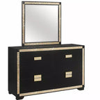 HomeStock Commode horizontale en panneaux de particules de 20,25 po de hauteur avec 4 tiroirs, noire
