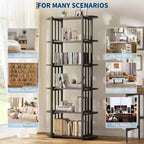 Étagère industrielle à 6 niveaux – Bibliothèque de 180 cm de haut avec cadre en métal et étagères en MDF, étagère de rangement autoportante pour salon, chambre, maison
