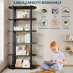 Étagère industrielle à 6 niveaux – Bibliothèque de 180 cm de haut avec cadre en métal et étagères en MDF, étagère de rangement autoportante pour salon, chambre, maison