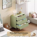 Commode à 3 tiroirs pour chambre à coucher, table de chevet moderne cannelée avec tiroirs profonds, commode avec plateau large, organisateur de commode en bois, table d'appoint.