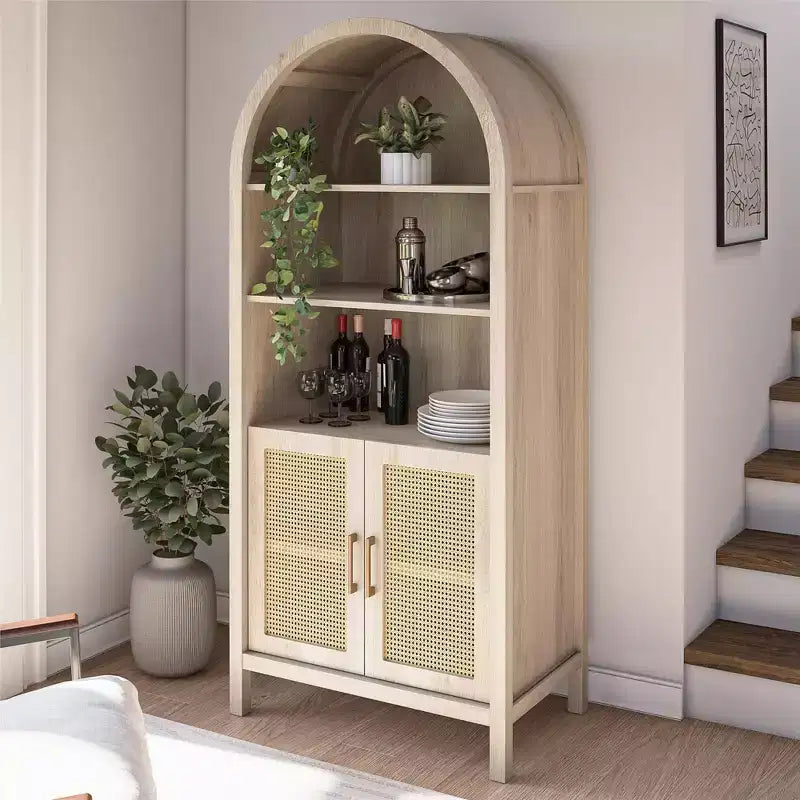 GDFStudio Jackson Modern 70 Arched Storage Cabinet With 2 Doors
