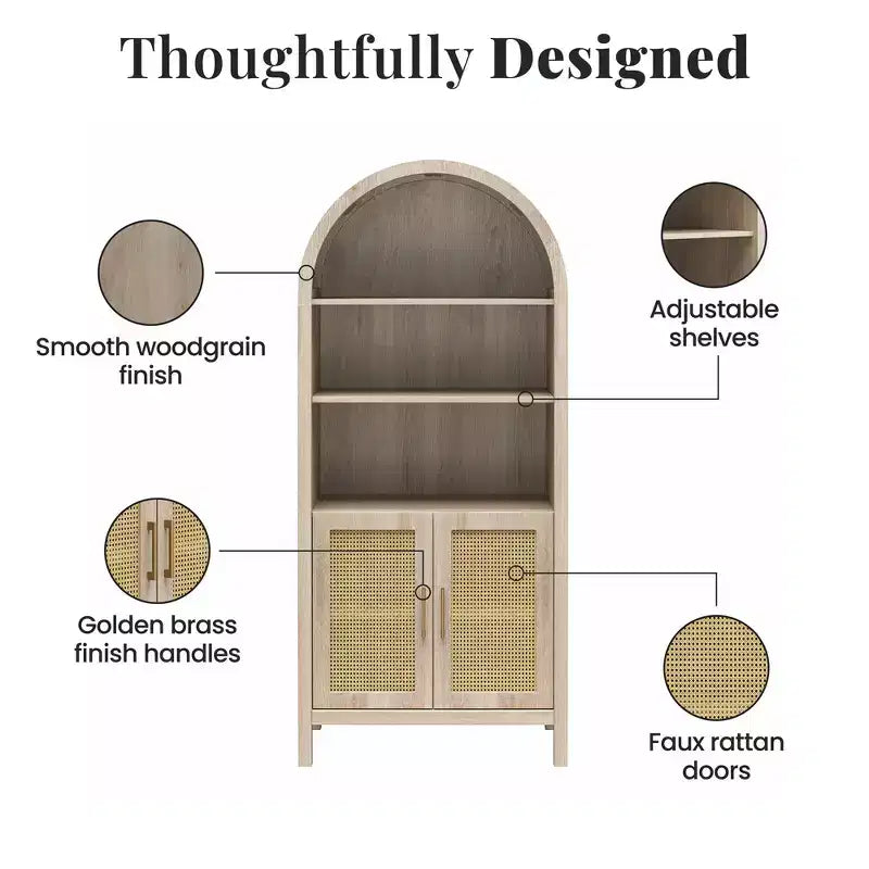 Armoire de rangement arquée moderne Jackson 70 de GDFStudio avec 2 portes