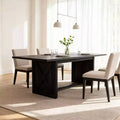 Homy Casa Rectangular Dining Table with X-Frame Base, Farmhouse Industrial Style for Dining Room, Black Wood