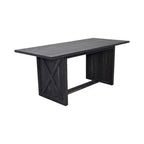 Homy Casa Table à manger rectangulaire avec piètement en X, style industriel rustique pour salle à manger, bois noir