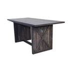 Homy Casa Table à manger rectangulaire avec piètement en X, style industriel rustique pour salle à manger, bois noir