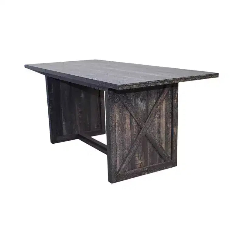 Homy Casa Table à manger rectangulaire avec piètement en X, style industriel rustique pour salle à manger, bois noir