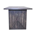 Homy Casa Table à manger rectangulaire avec piètement en X, style industriel rustique pour salle à manger, bois noir
